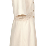Sandro Damen-Kurzkleid in Beige mit Knopfleiste, Größe 42, FR 12, UK 10, US SFPRO03597