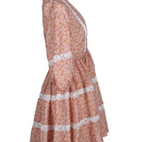 Maje Women's Pink Linen Blend Floral Short Dress Size 40 FR 12 UK 8US MFPRO02516