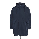 Sandro Men's Navy Technical Fabric Hooded Parka Size M SHPMA00345