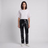 Maje Women's Black Straight Vinyl Trousers Size 36 FR 8 UK 4 US MFPPA00452