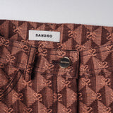 Sandro Damen-Jeansrock mit Rüschen, rosa, Größe 34 FR, 6 UK, 2 US, SFPJU00601