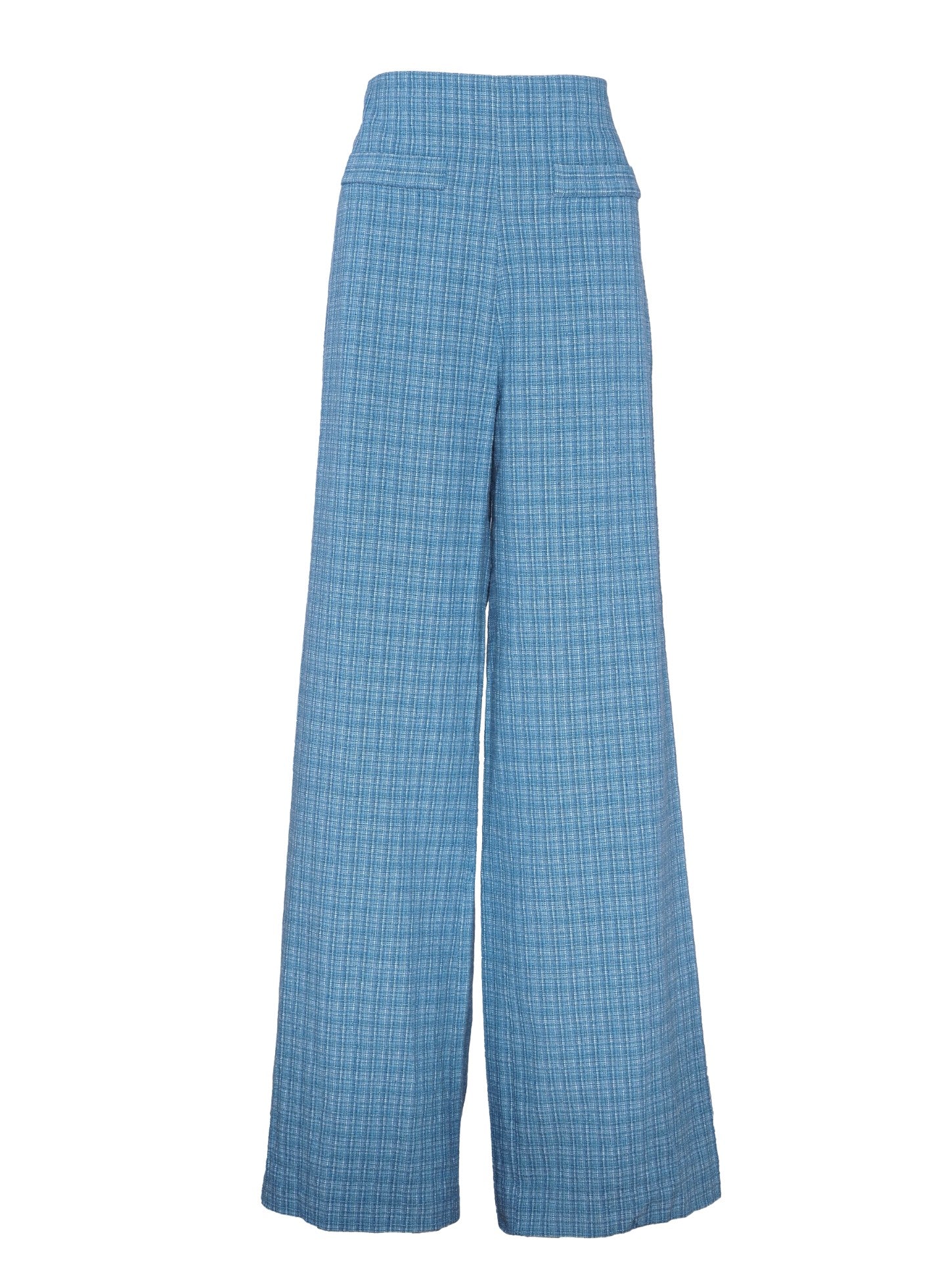 Sandro Paris Women's Blue Wide Leg Tweed Trousers Size 34 XS 6 SFPPA01377