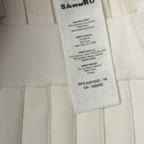 Sandro Paris Women's White Knit Pleated Short Skirt Size 40 L 12 SFPJU01032