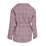 Maje Women's Bordeaux Check Waisted Suit Jacket Size 38 FR 10 UK 6 US MFPVE00381