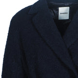 Sandro Women's Navy Belted Wool Blend Long Coat Size 38 FR 10 UK 6 US SFPOU00468