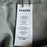 Sandro Women's Grey Rhinestones Linen Blend Shirt Size 36 FR 8 UK 4US SFPCM01012