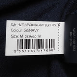 Hackett London Men's Navy Knit V-Neck Wool & Silk Sweater Size M HM702835