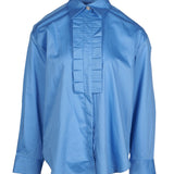 Sandro Women's Blue Long Sleeve Cotton Shirt Size 34 FR 6 UK 2 US SFPCM00956