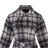 Maje Women's Beige Check Wool Blend Overshirt Size 34 FR 6 UK 2 US MFPOU00726