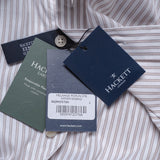 Hackett London Men's White Striped Slim Fit 100% Cotton Shirt Size L HM309183