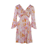 Maje Women's Pink Satin Floral Short Dress Size 38 FR 10 UK 6 US MFPRO02361