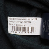 Hackett London Men's Dark Green Knit V-Neck Wool & Silk Sweater Size M HM702835