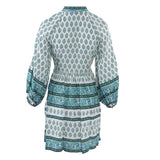 Sandro Women's Green Linen Blend Printed Dress Size 34 FR 4 UK 2 US SFPRO01203