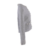 Maje Damen, grau, „ Strick “, mit Perlen verziert, „ Wolle “, Mischgewebe, „ Strickjacke “, Größe 1 S, 8, H18MATIN
