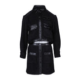 Maje Women's Black Tweed Jacket And Skirt Set Size 38 FR 10 UK 6 US MFPVE00412