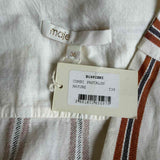 Maje Women's Ecru Striped Short Sleeve Jumpsuit Size 36 FR 8 UK 4 US E19PIENI