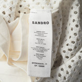 Sandro Women's Ecru Knit Rhinestones Long Dress Size 38 FR 10 UK 6 US SFPRO03476
