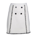 Sandro Paris Women's Ecru Knit Button Short Skirt Size 34FR 6UK 2US SFPJUH00470
