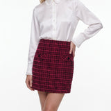 Sandro Women's Pink Wool Blend Tweed Skirt Size 38 FR 10 UK 6 US SFPJU00742