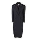 Sandro Women's Black Straight Cut Wool Blend Coat Size 36 FR 8 UK 4US SFPOU00458