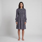 Maje Women's Dark Navy Smocked Short Dress Size 40 FR 12 UK 8 US MFPRO01642