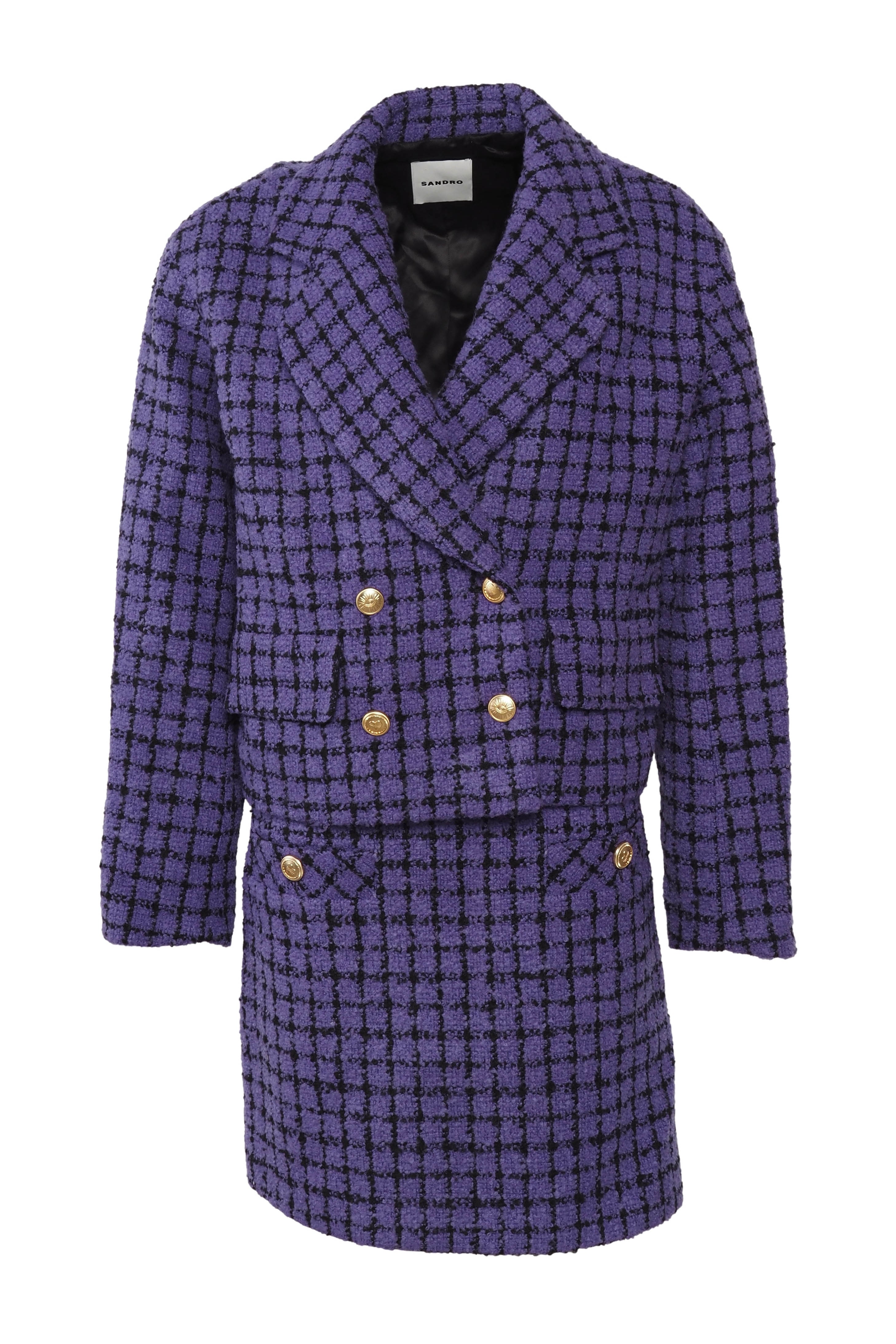 Sandro Women's Purple Jacket And Skirt Set Size 38 FR 10 UK 6 US SFPVE00736