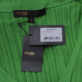 Maje Women's Green Knit Ruffle Long Sleeve Cardigan Size 3 L 12 MFPPU00495