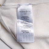 Sandro Men's Ecru Knit Short Sleeve Viscose T-Shirt Size S SHPTR00152