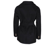 Maje Women's Black Belted Wool Blend Coat Size 40 FR 12 UK 8 US MFPOU00903