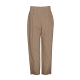 Sandro Women's Camel High Waist Tapered Trousers Size 40 FR 12 UK 8US SFPPA00524