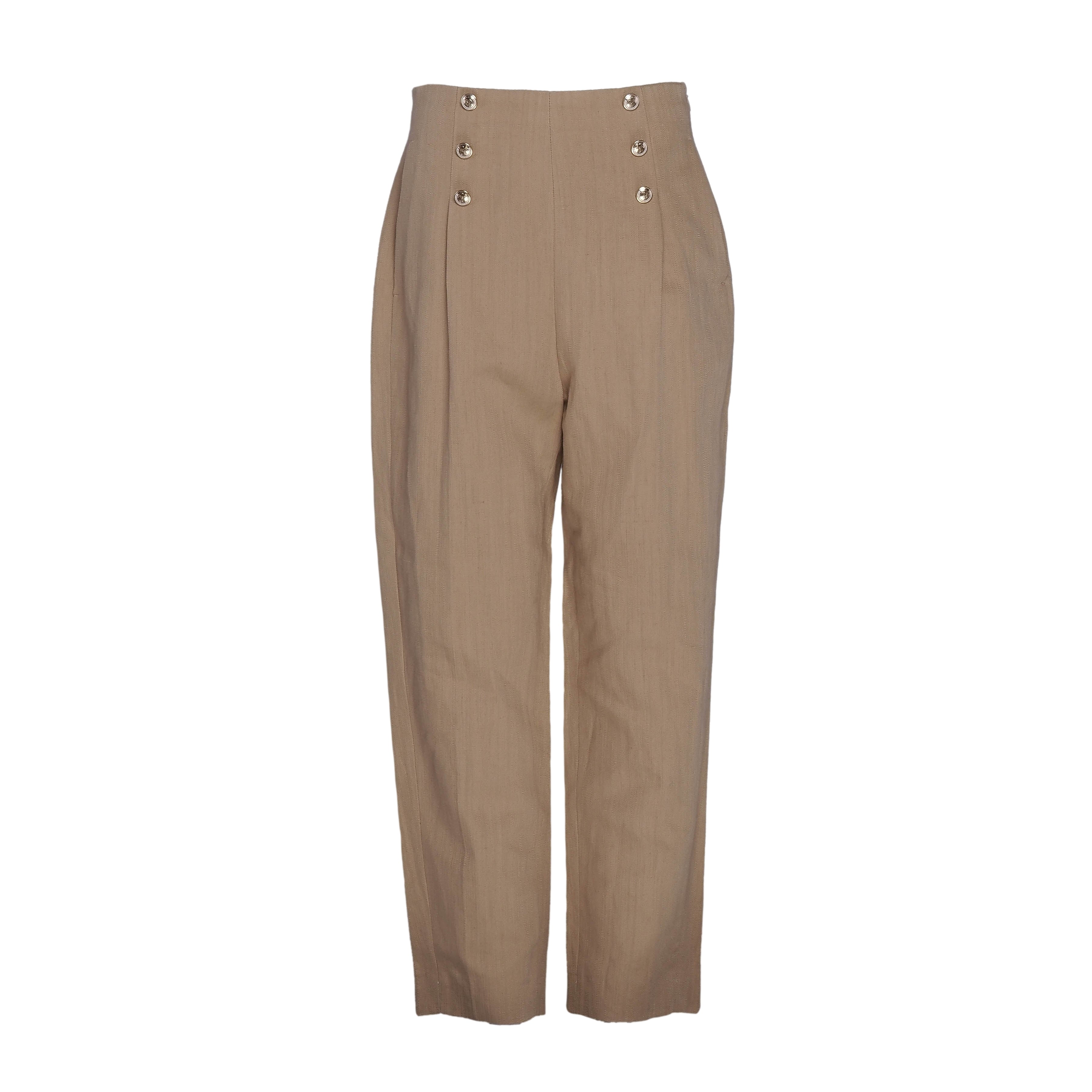 Sandro Women's Camel High Waist Tapered Trousers Size 40 FR 12 UK 8US SFPPA00524