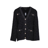 Maje Women's Black Knitted Shiny V-Neck Cardigan Size 36 FR 8 UK 4 US MFPCA00319