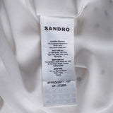 Sandro Damenkleid, weiß, aus einer Mischung aus „ Seide “, mit Polka-Dots, Größe 34 FR, 6 UK, 2 US, SFPRO02617