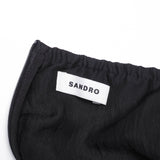 Sandro Paris Women's Black Fit & Flare Midi Dress Halter Neck Size 38 M UK 12