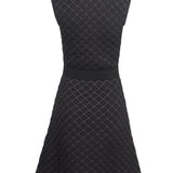 Sandro Women's Black Knit Quilted Short Dress Size 34 FR 6 UK 2 US SFPRO01363