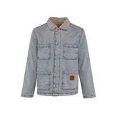 Sandro Men's Blue Faded Denim Worker Jacket Size S SHPBL00837