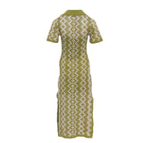 Sandro Women's Green Open Knit Cotton Long Dress Size 38 FR 10 UK 6 US SFPRO03066