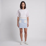 Sandro Women's Blue Knit Striped Short Skirt Size 42 FR 14 UK 10 US SFPJU01134