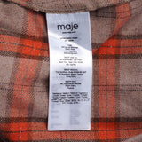 Maje Women's Orange Check Silk Blend Shirt Dress Size 36 FR 8 UK 4 US MFPRO02654