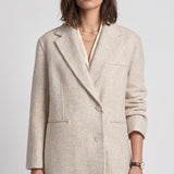 Sandro Damenmantel aus Wollmischung in Beige, Oversize, Größe 38 FR, 10 UK, 6 US, Art.-Nr. SFPOU00415