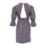 Maje Women's Purple Floral Linen Blend Short Dress Size 34 FR 6UK 2US MFPRO02851
