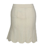 Sandro Paris Women's White Knit Short Skirt Size 42 FR 14 UK 10 US SFPJU00796