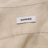 Sandro Men's Beige Long Sleeve Linen Blend Shirt Size S SHPCM00795
