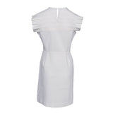 Sandro Paris Women's Ecru Sleeveless Short Dress Size 36 FR 8 UK 4 US R5429E