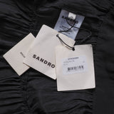 Sandro Damen-Kurzkleid aus zwei Stoffarten, schwarz, Größe 36 FR, 8 UK, 4 US, SFPRO02680
