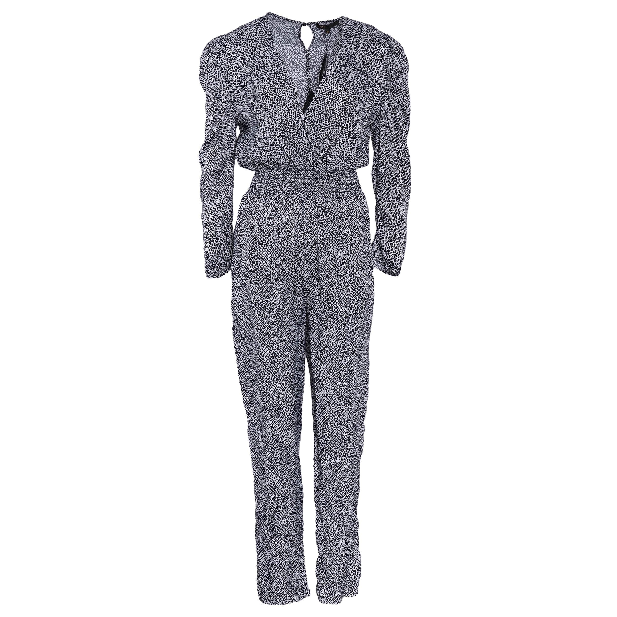 Maje Women's Black 100% Cupro V-Neck Jumpsuit Size 36 FR 8 UK 4 US MFPCO00174