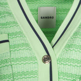 Sandro Women's Green Knit Cardigan Size 34 FR 6UK 2 US SFPCA00584
