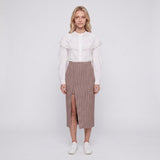 Maje Women's Multicolor Knit Wool Blend Midi Skirt Size 40FR 12UK 8US MFPJU00885