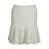 Sandro Paris Women's White Knit Pleated Short Skirt Size 40 L 12 SFPJU01032