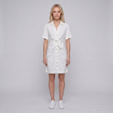 Sandro Paris Women's Ecru Buttoned Midi Dress Size 40 L 12 SFPRO02833